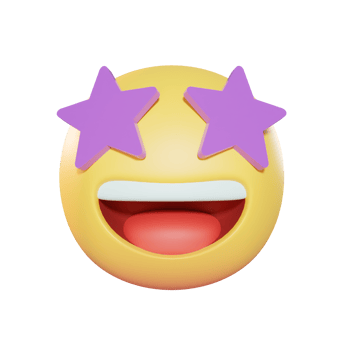 Star struck Emoji 3D Illustration png