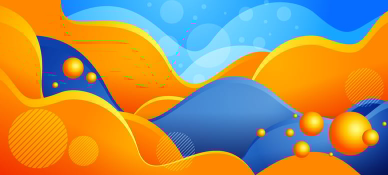 Blue Orange Wave Background vector