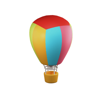 Air Baloon Travel 3D Illustration png