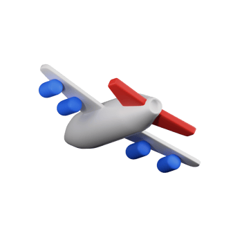 Plane Travel 3D Illustration png