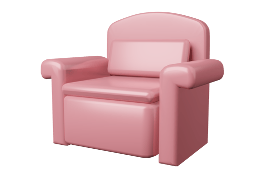 Pink armchair sofa  3D illustration, Empty luxury sofa png