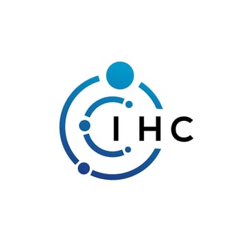 IHC letter technology logo design on white background. IHC creative initials letter IT logo concept. IHC letter design. vector