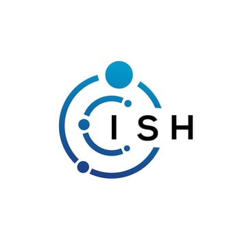 ISH letter technology logo design on white background. ISH creative initials letter IT logo concept. ISH letter design. vector