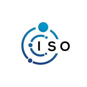 ISO letter technology logo design on white background. ISO creative initials letter IT logo concept. ISO letter design. vector