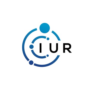 IUR letter technology logo design on white background. IUR creative initials letter IT logo concept. IUR letter design. vector
