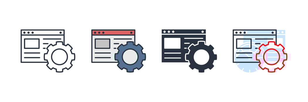 Web Development icon logo vector illustration. web optimization symbol template for graphic and web design collection