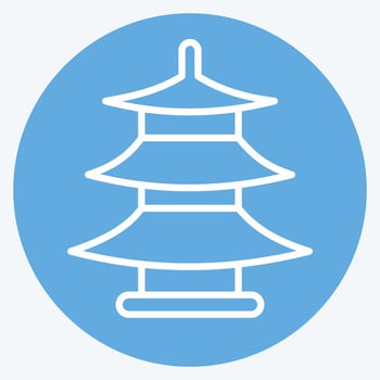 Icon Pagoda. suitable for education symbol. blue eyes style. simple design editable. design template vector. simple illustration vector
