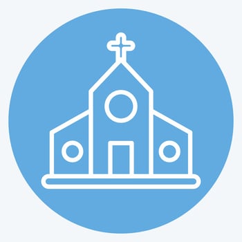 Icon Church. suitable for education symbol. blue eyes style. simple design editable. design template vector. simple illustration vector