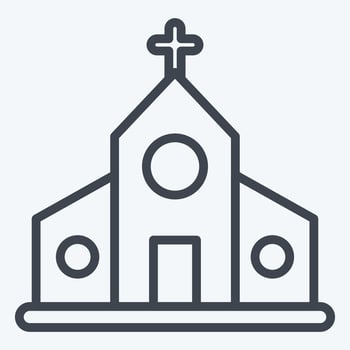 Icon Church. suitable for education symbol. line style. simple design editable. design template vector. simple illustration vector