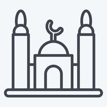 Icon Mosque. suitable for education symbol. line style. simple design editable. design template vector. simple illustration vector