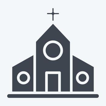 Icon Church. suitable for education symbol. glyph style. simple design editable. design template vector. simple illustration vector