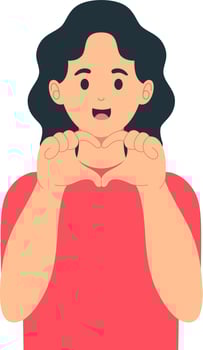 women making heart symbol with hands vector