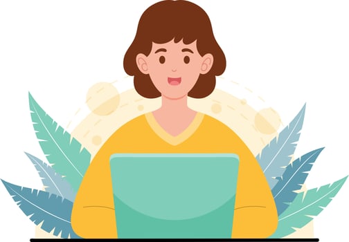 Woman working from home vector
