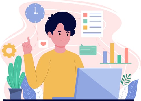 Nerdy graphic designer character illustration vector