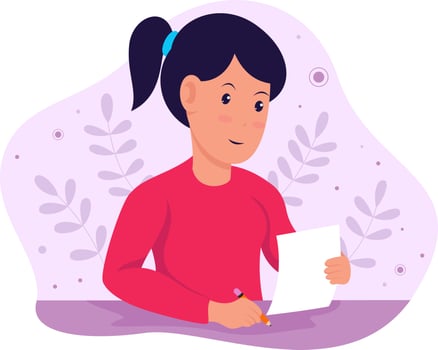 portrait of woman checking data vector