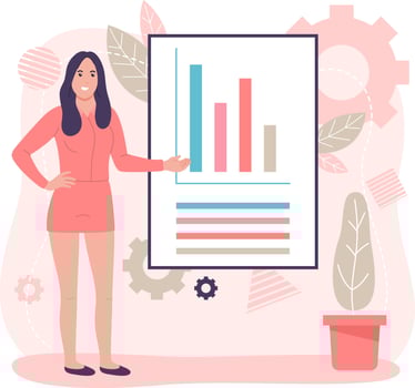 a business woman giving a presentation vector