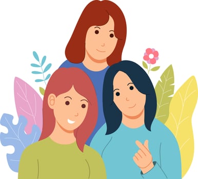 portrait of brothers and sisters gathering vector