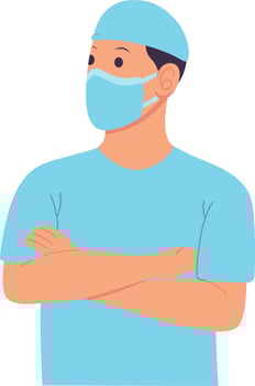 Flat doctor illustration design vector