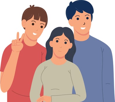 portrait of brothers and sisters gathering vector