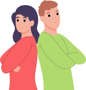flat design lover couple illustration vector