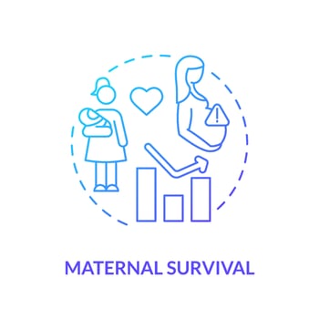 Maternal survival blue gradient concept icon. Measure of human development. Social progress abstract idea thin line illustration. Isolated outline drawing. vector