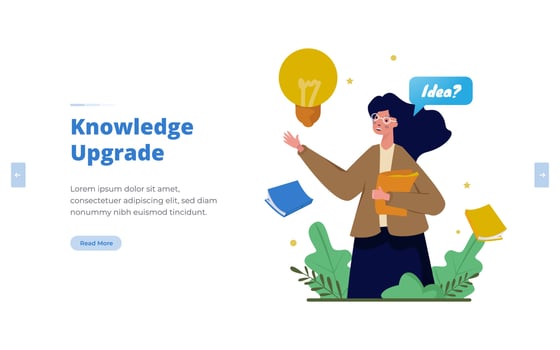 Flat design upgrade knowledge with book concept vector