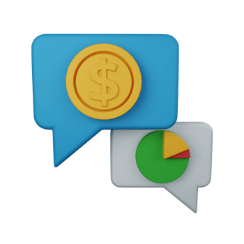3d rendering chat or conversation isolated useful for business, company and finance design png