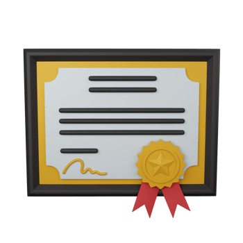 3d rendering certificate isolated useful for business, company and finance design illustration png