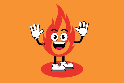 Illustration vector graphic cartoon character of cute mascot fire with pose. Suitable for children book illustration and element design.
