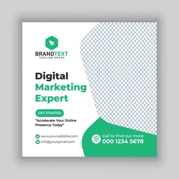 Corporate and digital marketing agency social media post template vector
