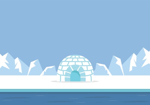 North pole Arctic landscape view vector