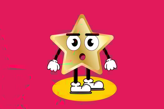 Illustration vector graphic cartoon character of cute mascot golden star with pose. Suitable for children book illustration and element design flyer,poster.