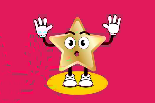 Illustration vector graphic cartoon character of cute mascot golden star with pose. Suitable for children book illustration and element design flyer,poster.