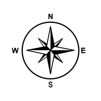 Compass icon on white background. vector
