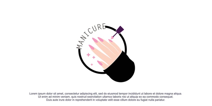 nail logo design with modern concept premium vector