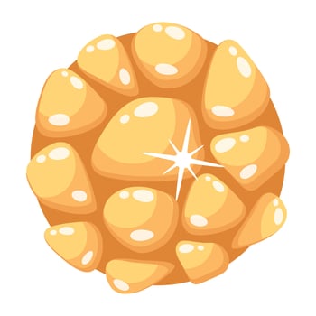 A captivating flat icon of gold stone vector