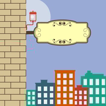Editable Outside Restaurant on City Vector Illustration for Marketing Concept in Urban Environment