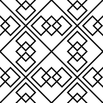 black white geometric asian boho fabric pattern vector