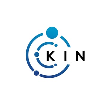 KIN letter technology logo design on white background. KIN creative initials letter IT logo concept. KIN letter design. vector