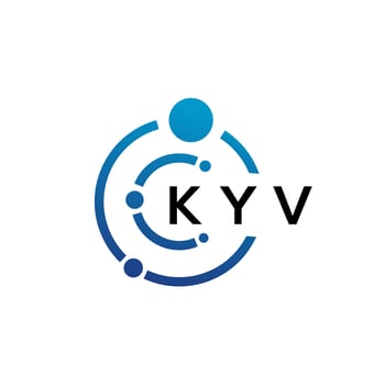 KYV letter technology logo design on white background. KYV creative initials letter IT logo concept. KYV letter design. vector