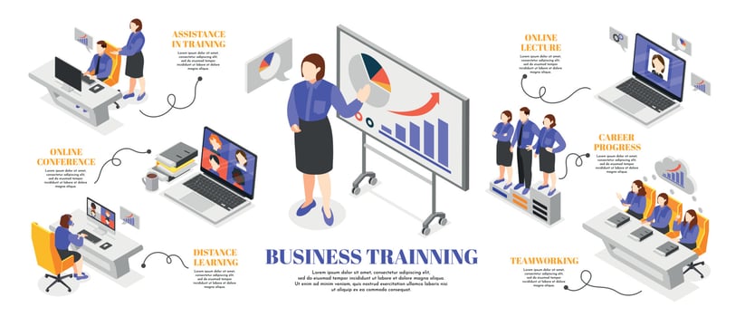 Business Training Isometric vector