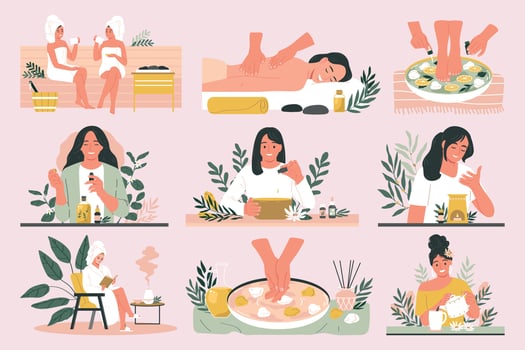 Aromatherapy Flat Set vector
