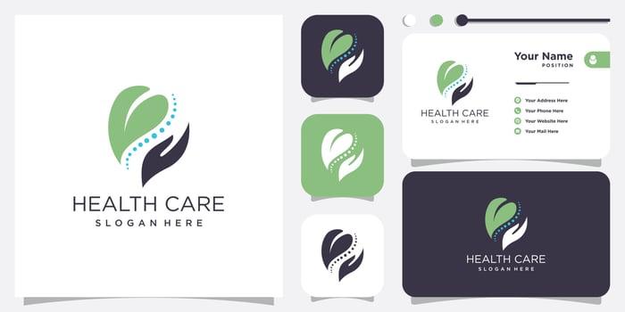 Chiroptactic logo design icon for healthcare Premium Vector