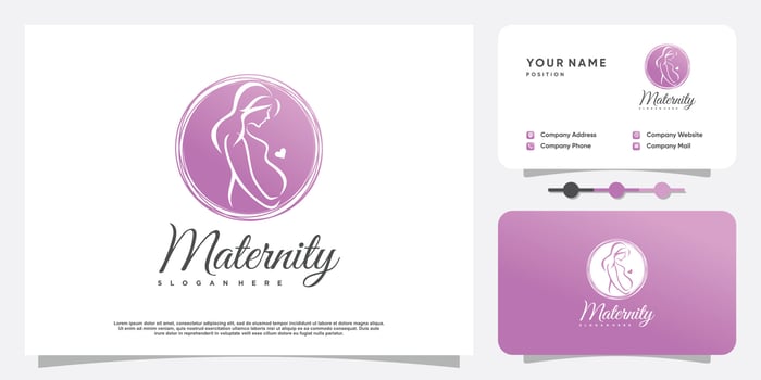 Pregnant logo design icon vector with unique element concept Premium Vector