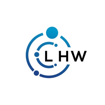 LHW letter technology logo design on white background. LHW creative initials letter IT logo concept. LHW letter design. vector