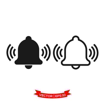 bell illustration in trendy flat style, bell icon vector