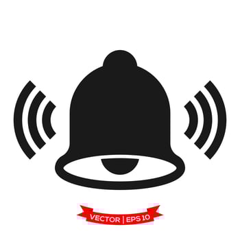 bell illustration in trendy flat style, bell icon vector