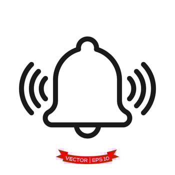 bell illustration in trendy flat style, bell icon vector