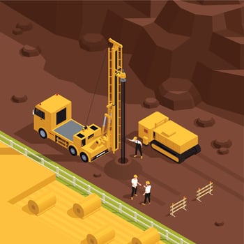 Isometric Well Drilling Illustration vector