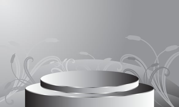 blank round pedestal . color gradient circular awarded winner podium for outstanding luxury product advertising display on color gradient lighting background vector